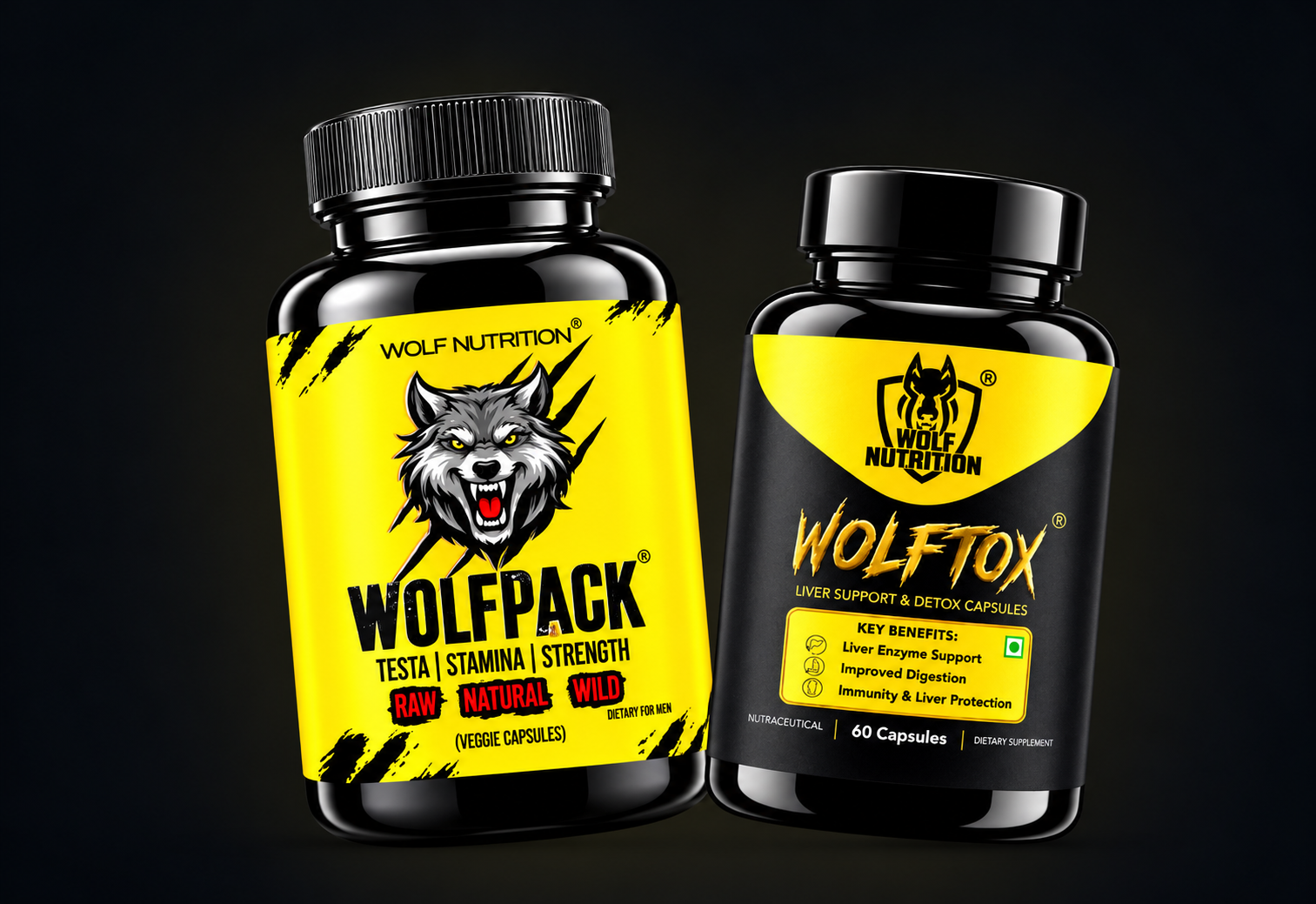 Wolfpack (30 Capsules) + Wolftox (60 Capsules) Combo